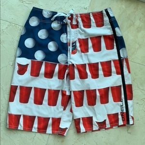 Men’s O’Neill Beer Pong American Flag Boardshorts